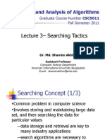 Design and Analysis of Algorithms: Lecture 3 - Searching Tactics