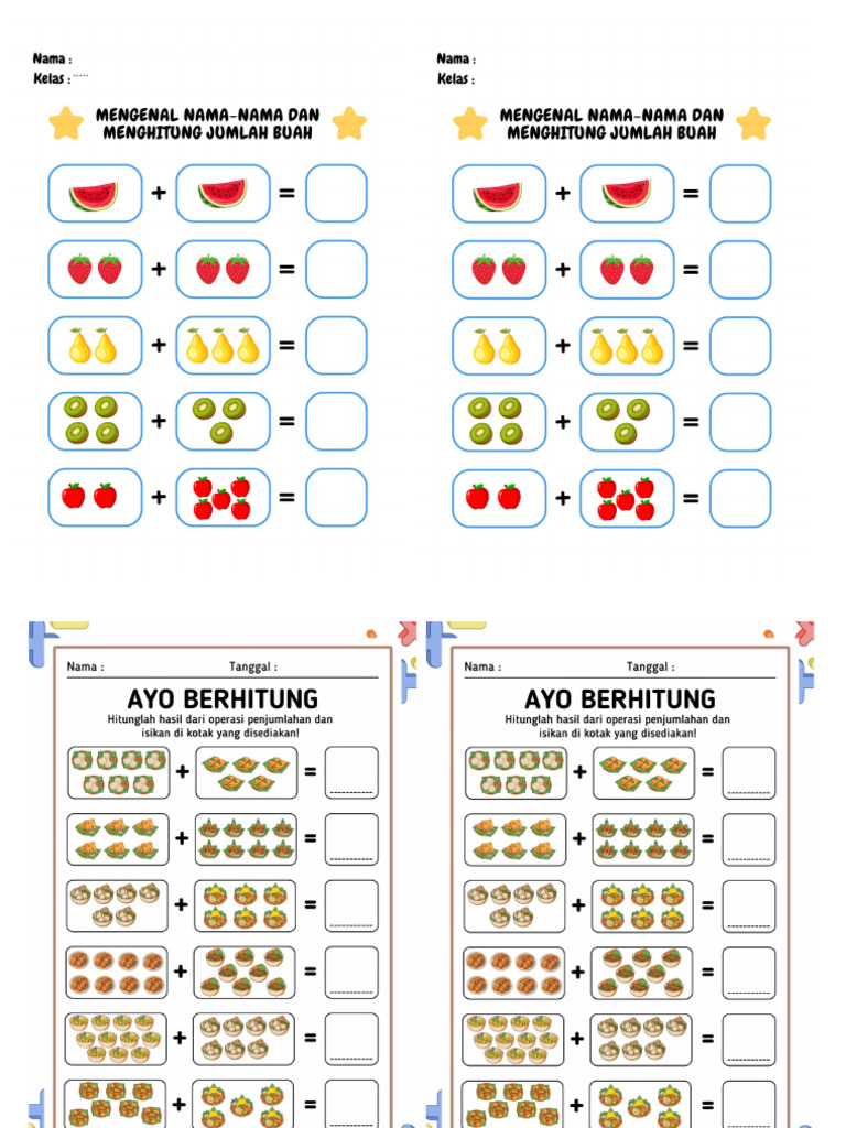 LKPD Matematika Penjumlahan Dengan Gambar | PDF