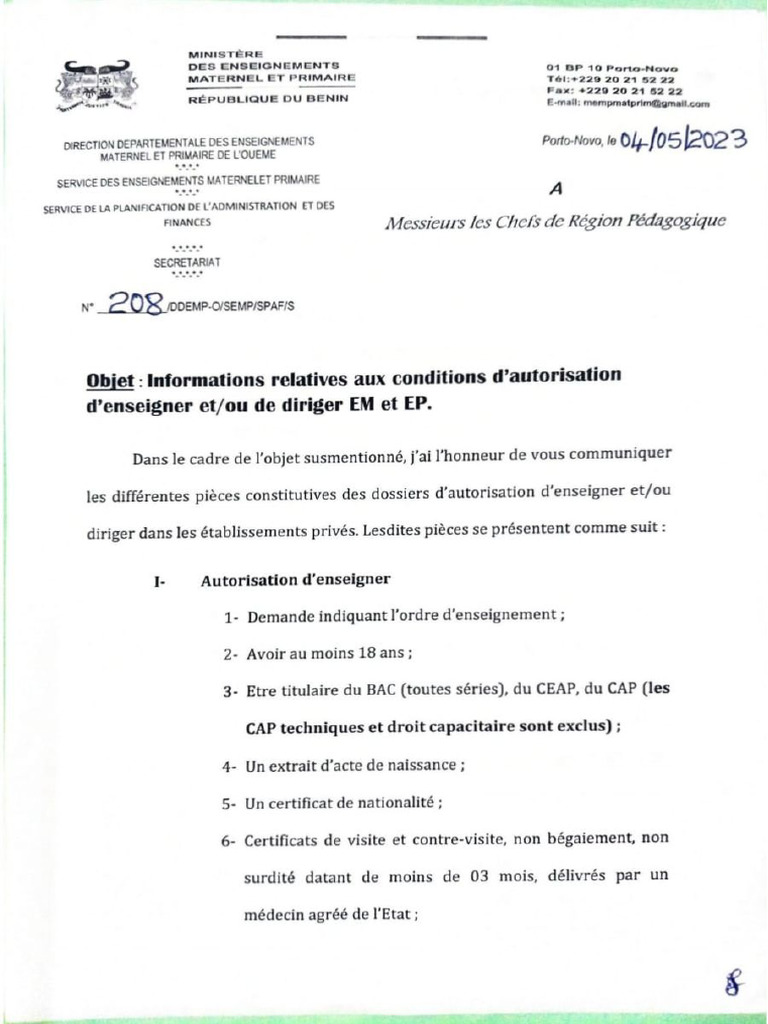 Autorisation D'enseigner Et Diriger | PDF