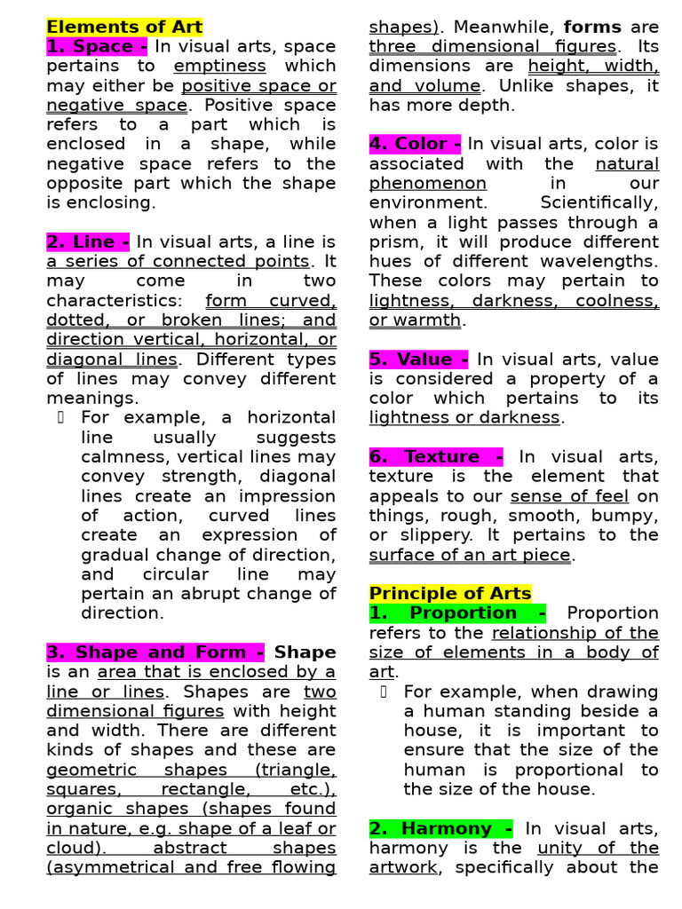 Elements and Principles of Art Explained | PDF | Shape | The Arts