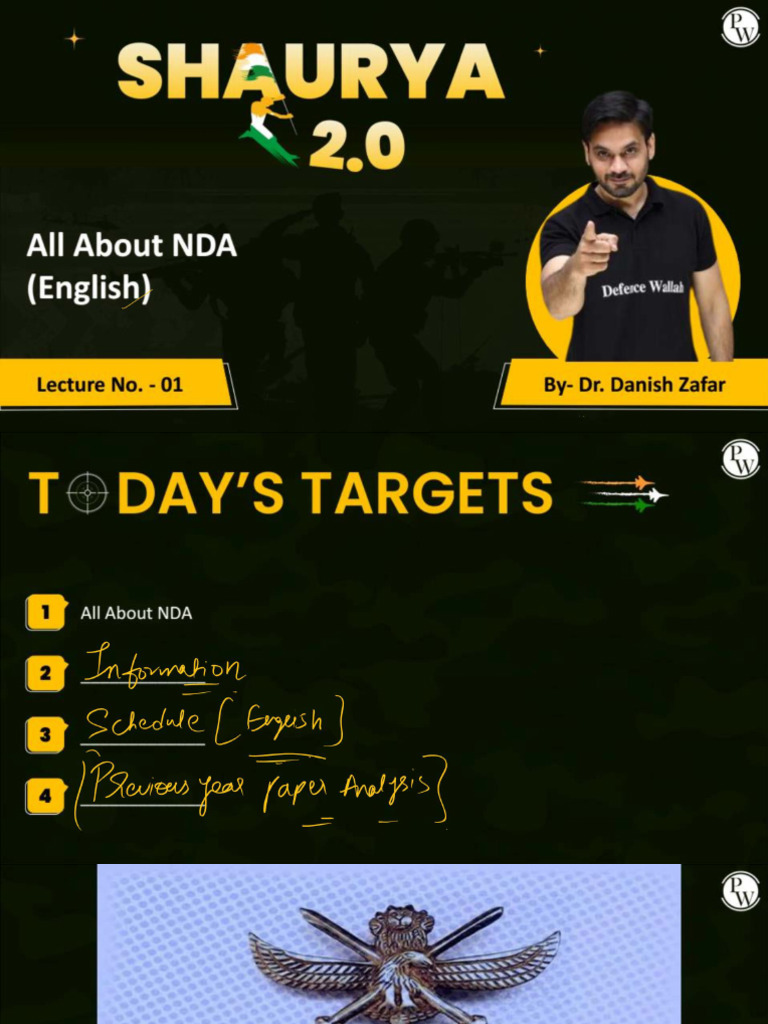 All About English in NDA 01 - Class Notes - Shaurya 2.0 | PDF