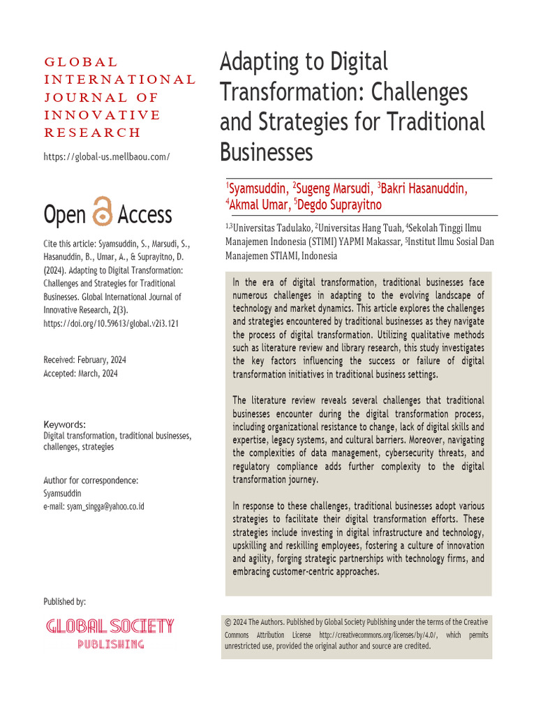 Adapting To Digital Transformation Challenges and Strategies For ...