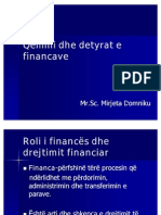 Roli I Finances Dhe I Drejtimit Financiar