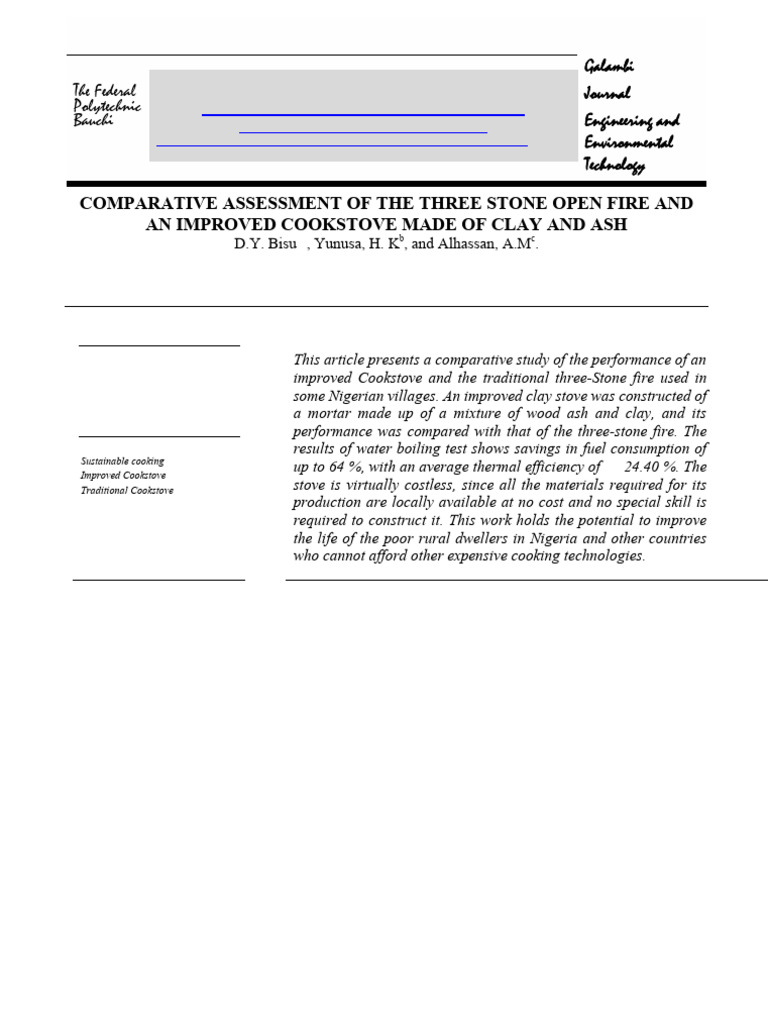 Improved Cookstove vs. Three-Stone Fire | PDF | Stove | Fuel Efficiency