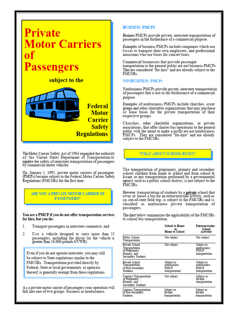 16 private motor carriers of passengers pdf bus transport