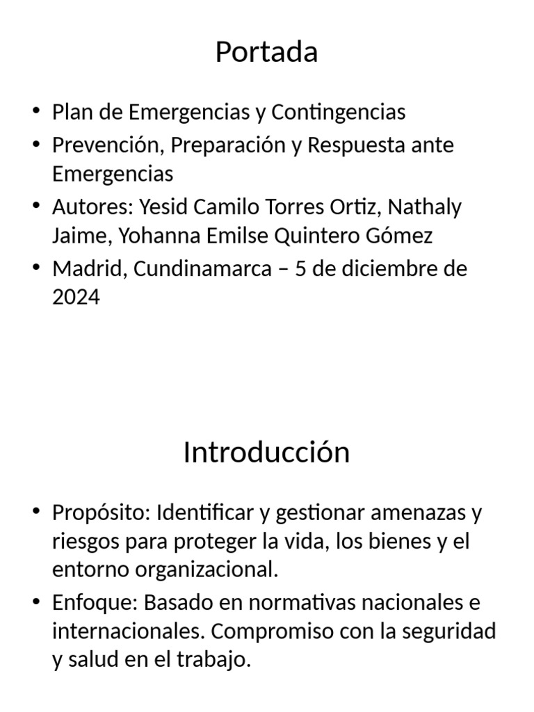 Plan de Emergencias | PDF | Defensa Civil | Valores