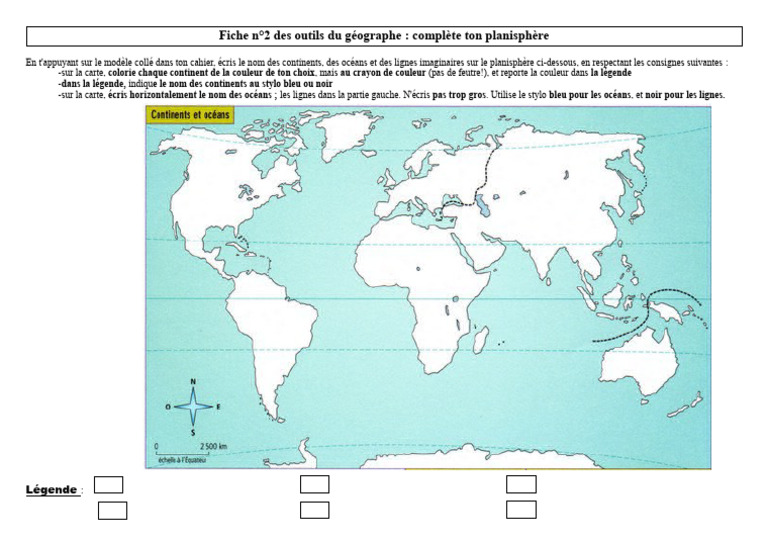 Complète ton planisphère géographique | PDF