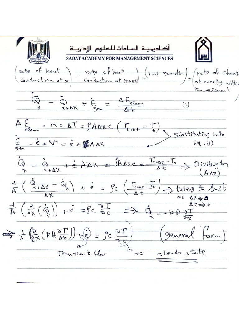 Equations of Heat Transfer One Diminution | PDF