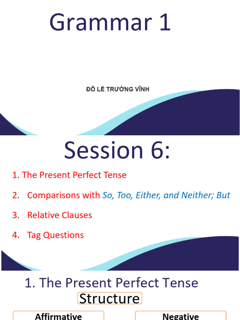 Session 6 | PDF | Clause | Grammatical Tense
