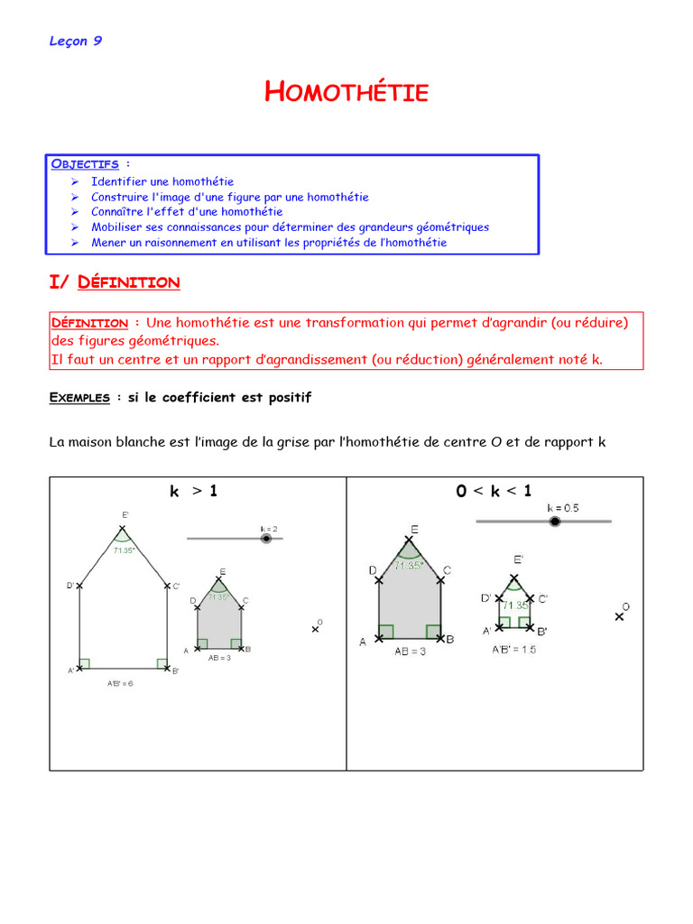 Homothétie : Définitions et Applications | PDF | Géométrie | Mathématiques