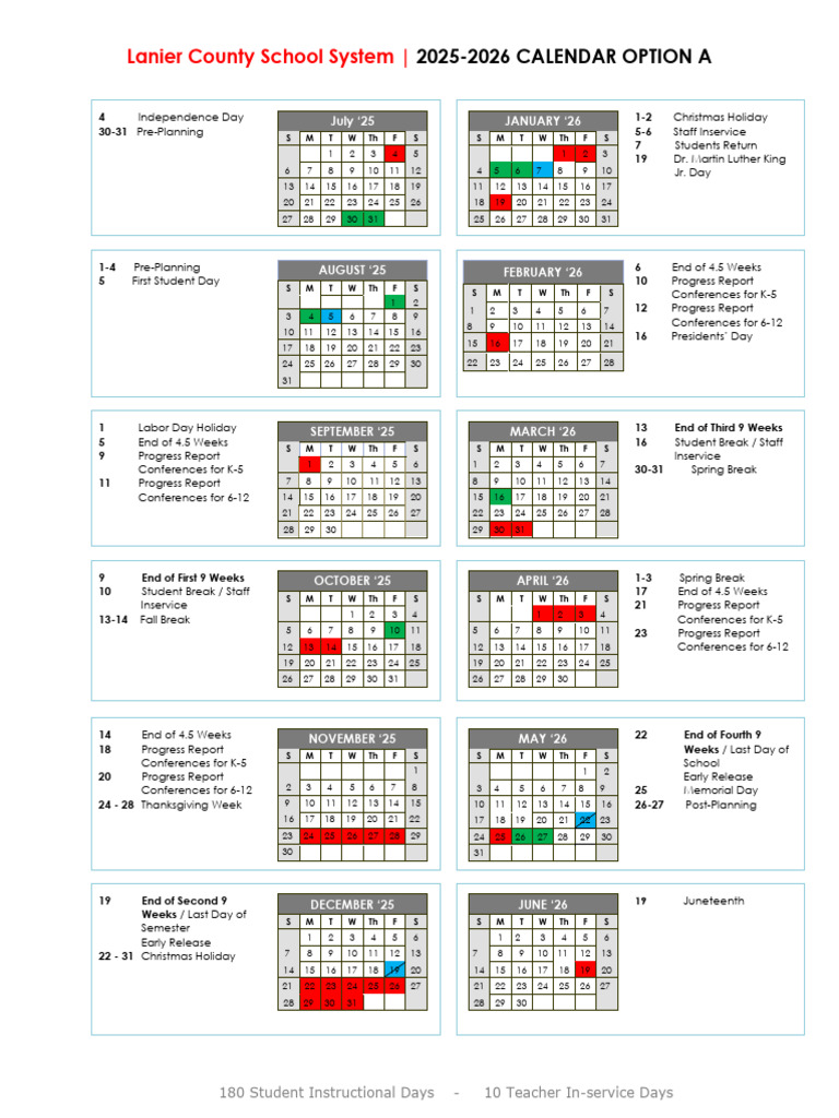 2025-2026 School Calendar | PDF | Observances | Holidays