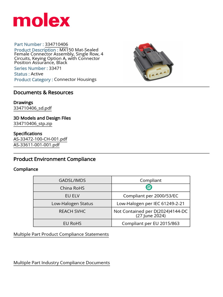 334710406 | PDF | Electrical Connector | Electronics