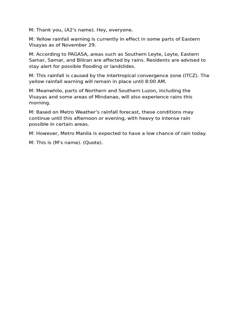 Weather Update | PDF
