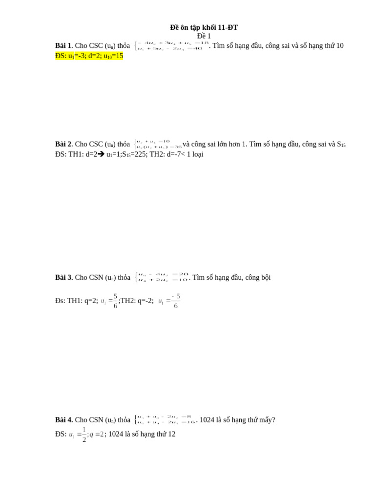 Toan 11 - On 15p Lần 2 - DT | PDF