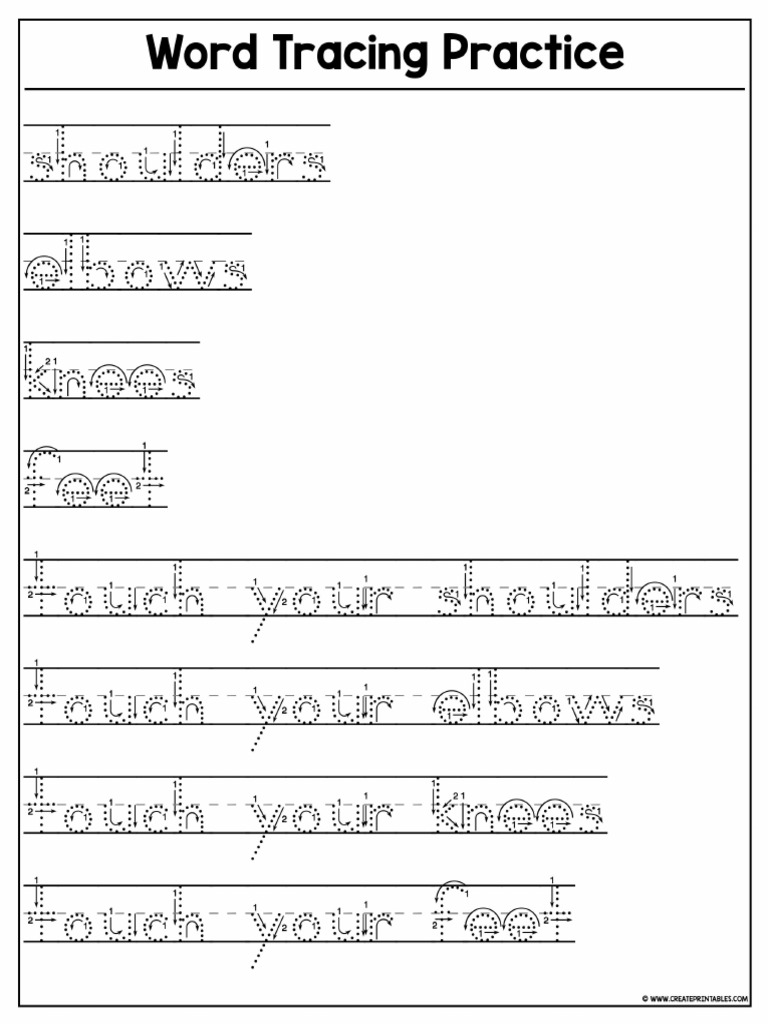 Word_Tracing_Practiceshoulders PDF