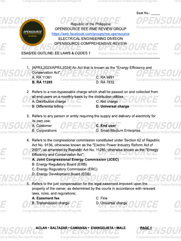 Ee Laws and Codes | PDF