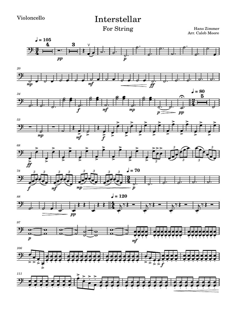 Interstellar Strings for Cello | PDF