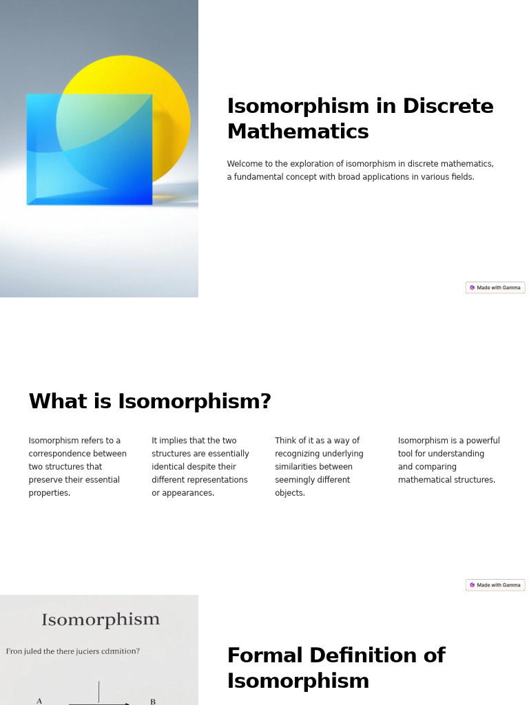 Understanding Isomorphism in Mathematics | PDF | Group (Mathematics ...