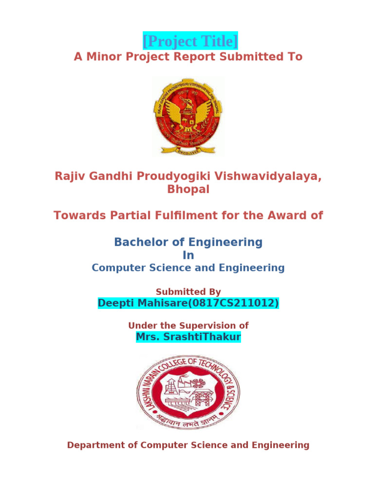 Minor Project formate | PDF