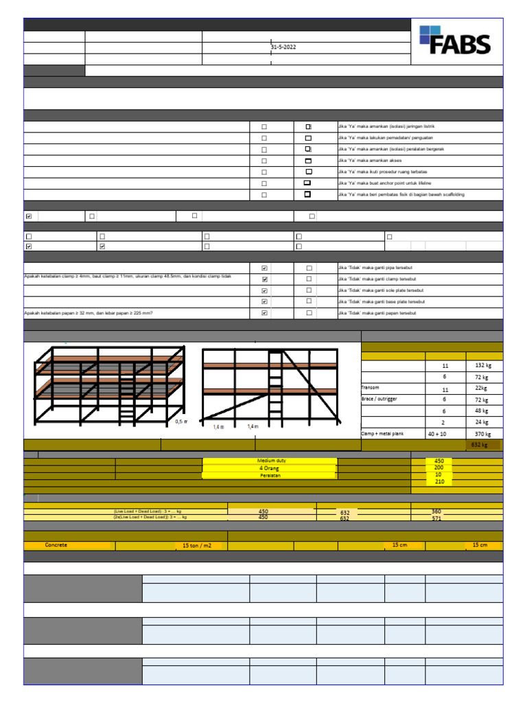 Scaffolding Calculation Tube 18 | PDF