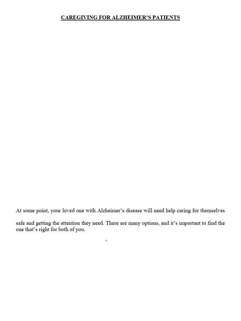 Essential Caregiving for Alzheimer's Patients | PDF | Caregiver ...