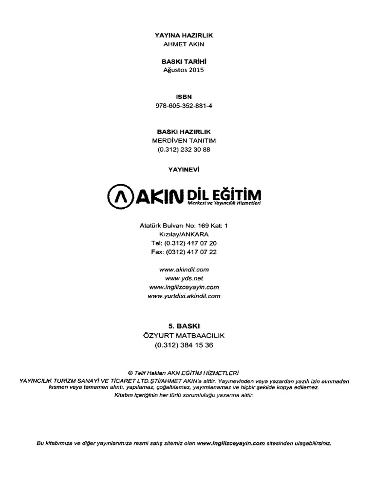 Akin Yds Deneme | PDF