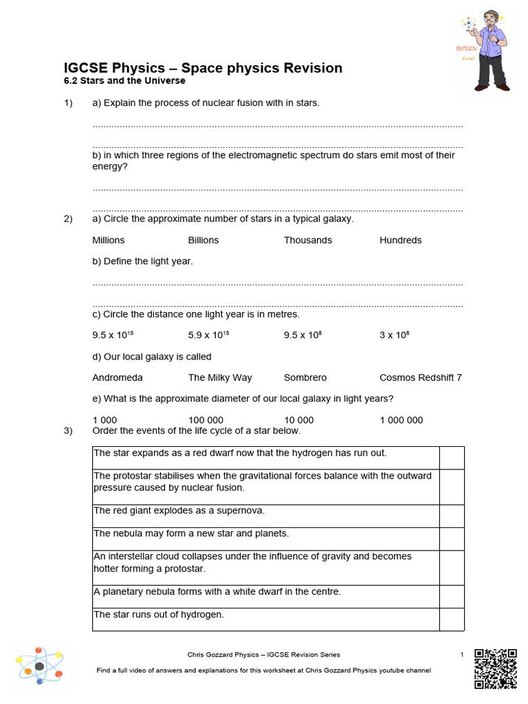 6 Space Physics Revision 6.2 Stars and The Universe IGCSE Physics Chris ...