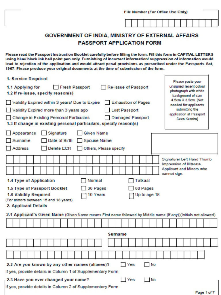 Passport Instruction Booklet