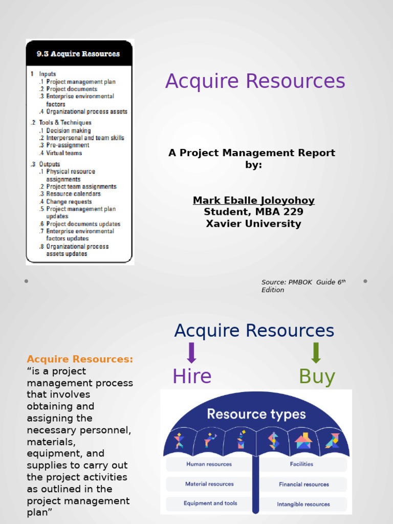 Project Management: Resource Acquisition Guide | PDF | Project ...