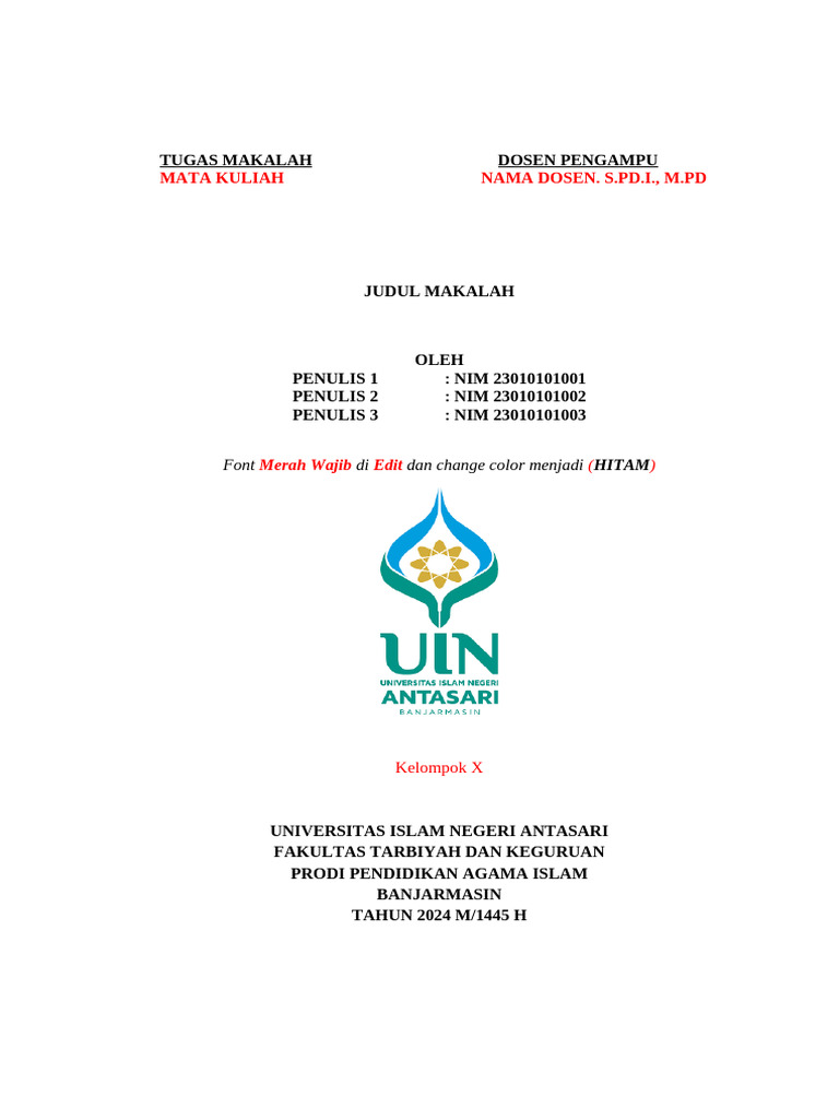 Makalah Uin Template | PDF