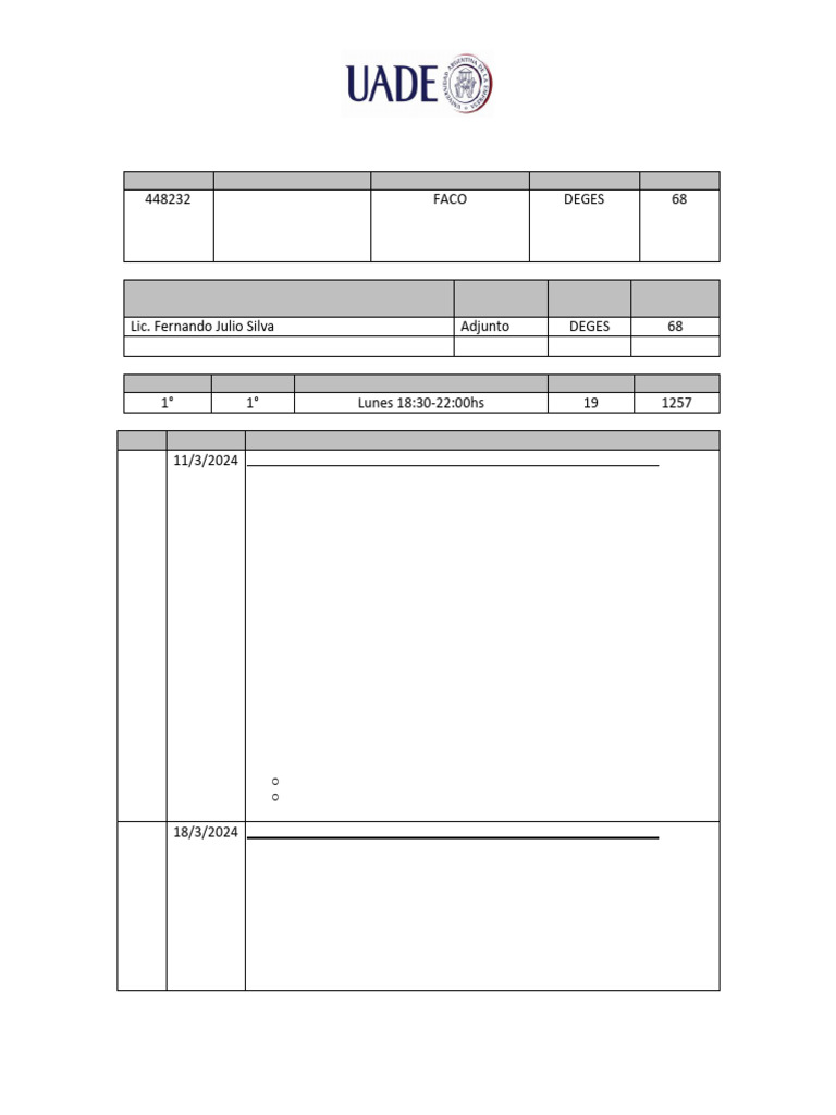 CRONOGRAMA UADE CUAT 1 2024 1C 2024 LUNES TN PDF 
