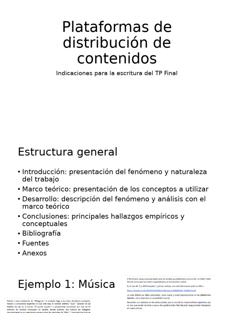Guía de Estructura para TP Final | PDF