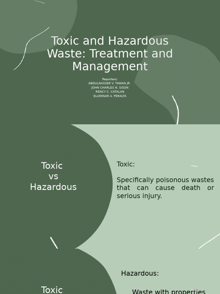 Toxic and Hazardous Waste Management Guide | PDF | Waste | Hazardous Waste