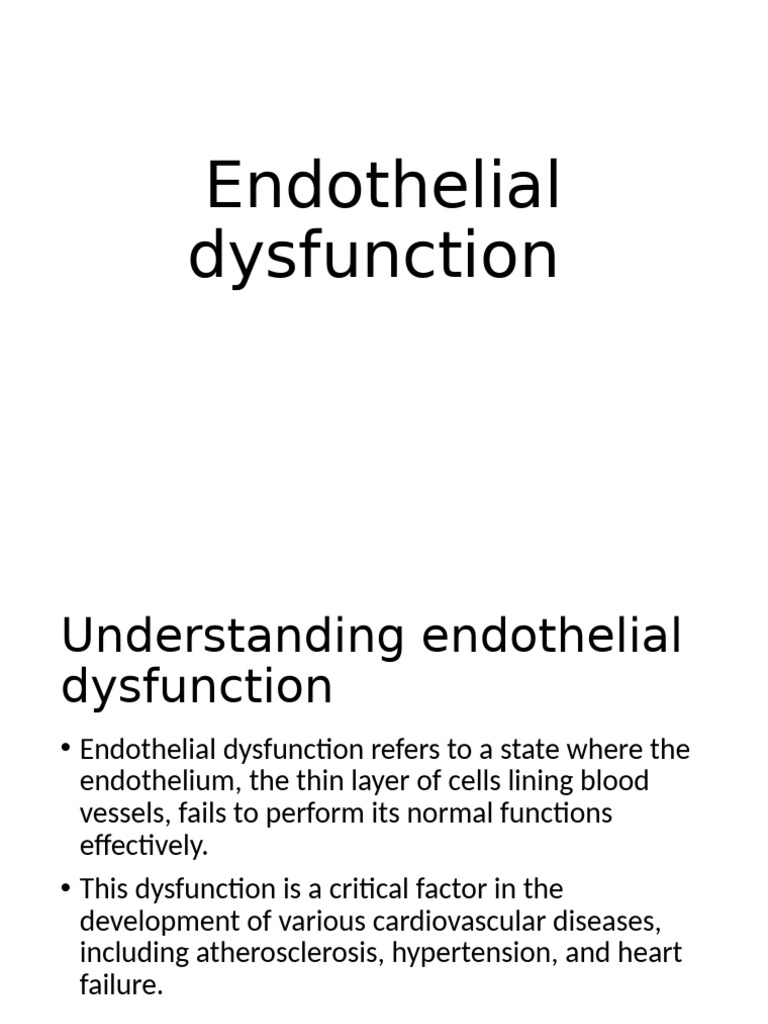 Endothelial Dys Fu Ction | PDF | Endothelium | Inflammation