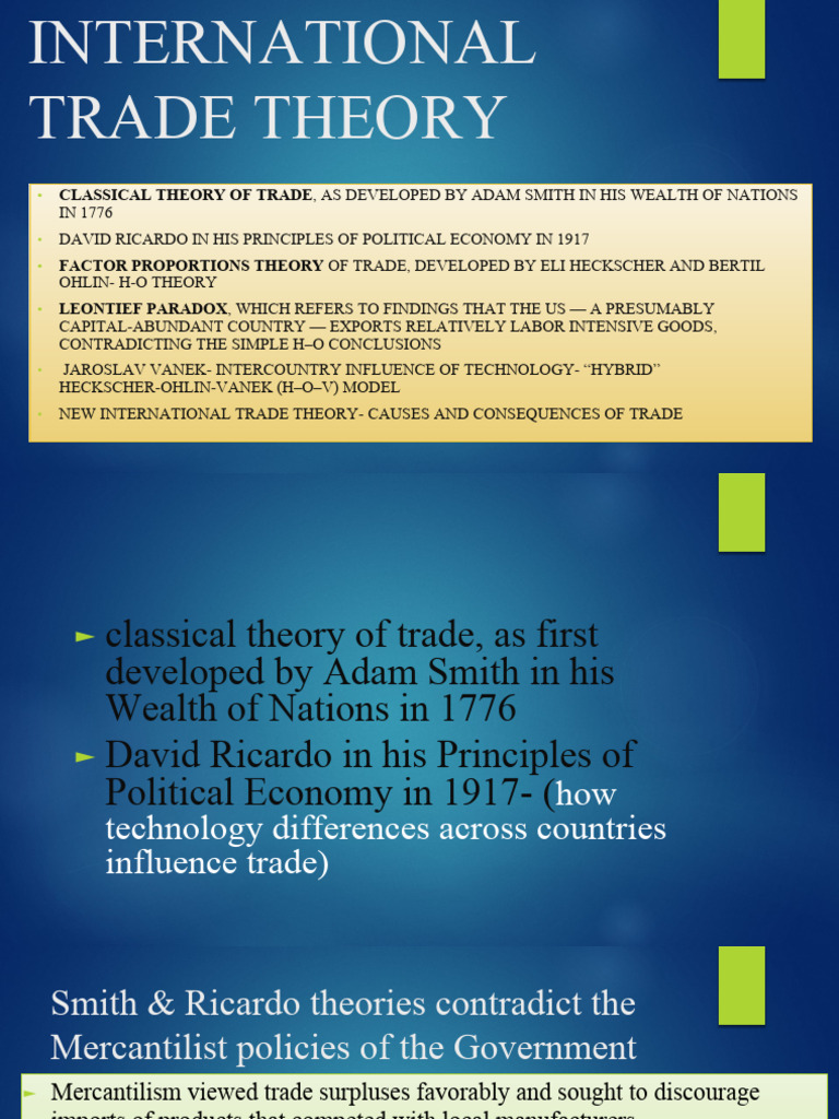 Key Concepts in International Trade Theory | PDF | Comparative ...
