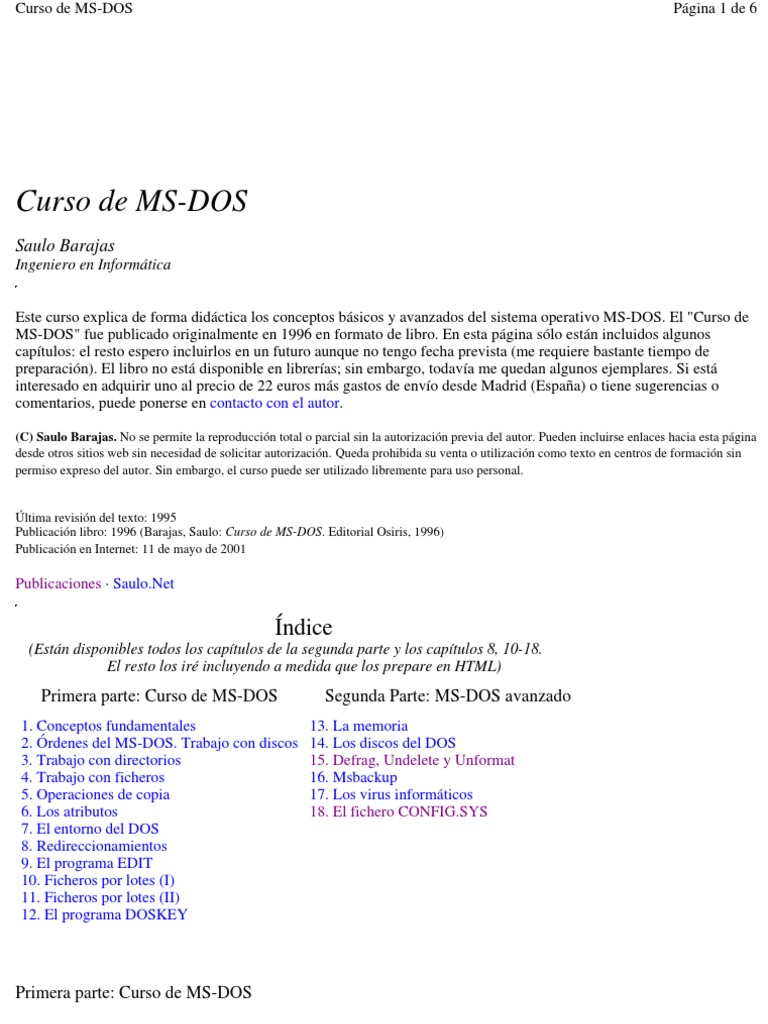 M Dos | PDF | Dos | Archivo de computadora