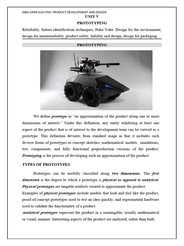 Prototyping in Product Development | PDF | Reliability Engineering ...