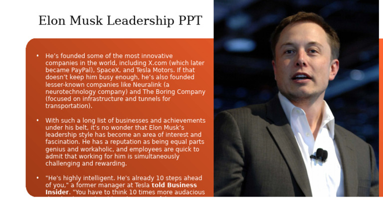 704438-Elon Musk Leadership PPT | PDF