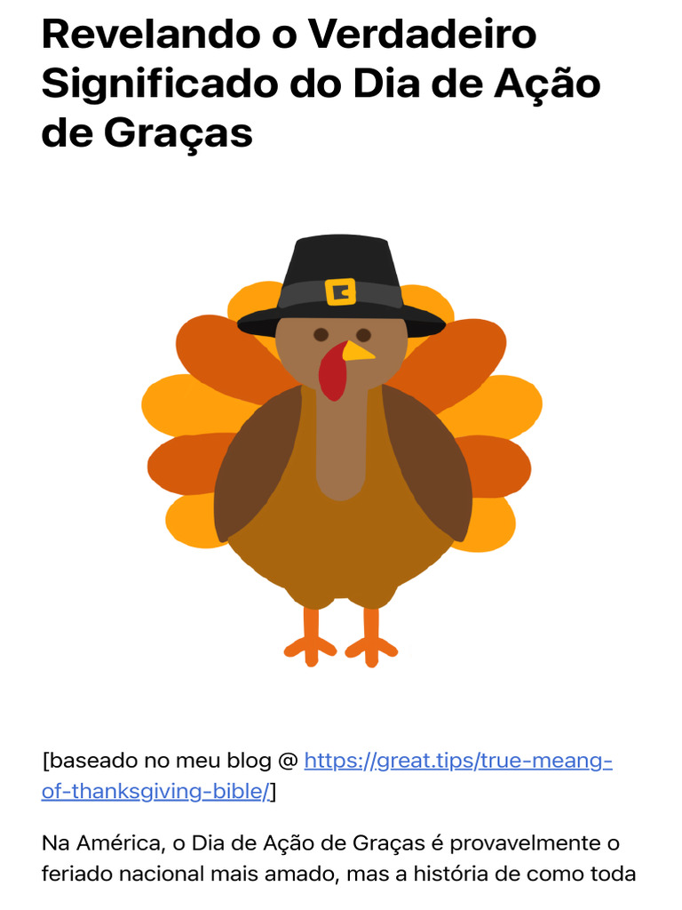 Revelando o Verdadeiro Significado Do Dia de Ação de Graças | PDF ...