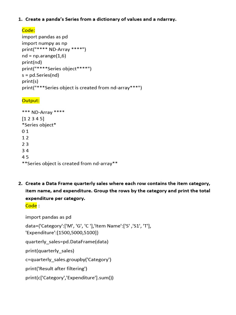 Pandas DataFrame and SQL Operations Guide | PDF | Data Management ...