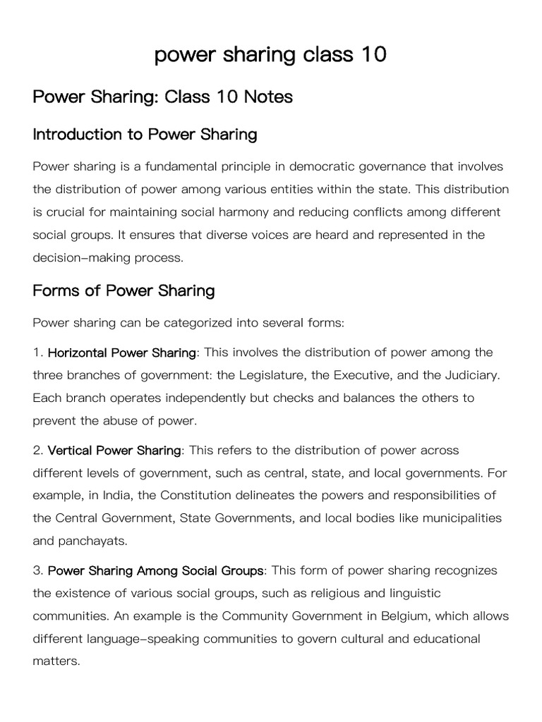 CLASS 10 POWER SHARING QUESTION ANSWER PDF visual data 5
