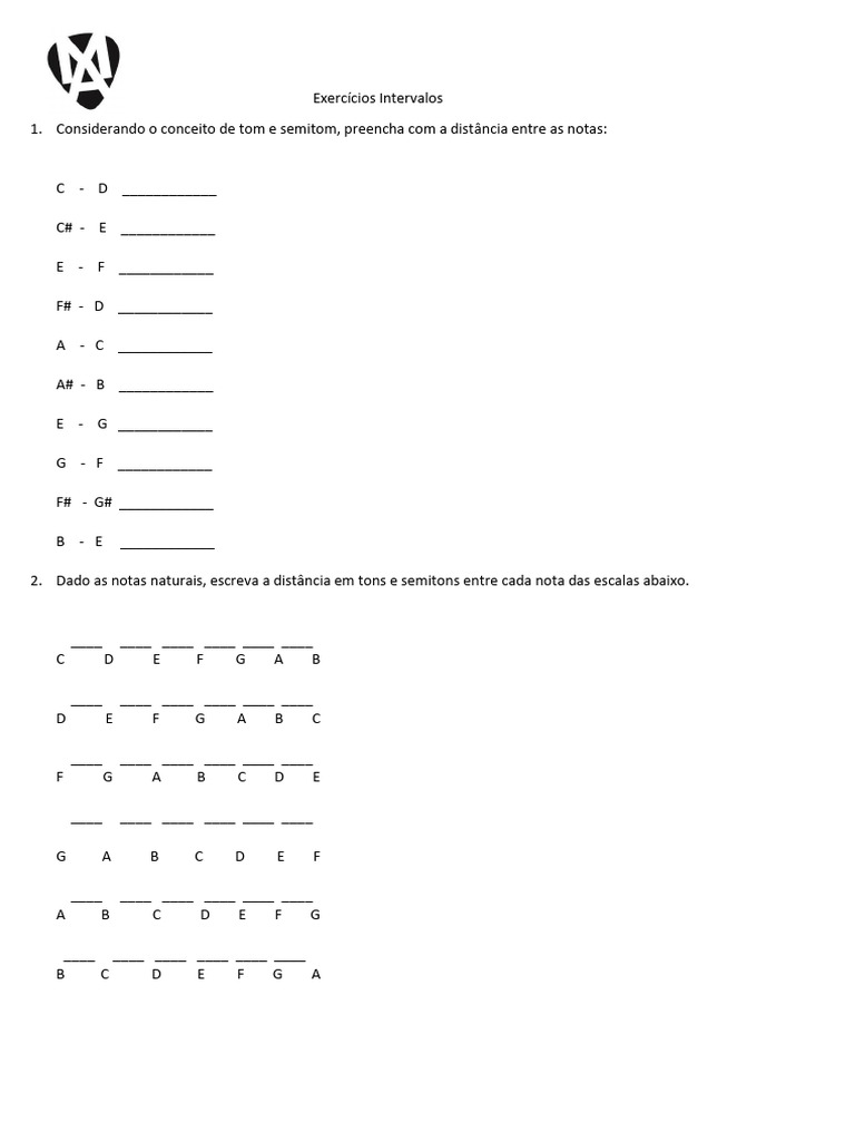 Exercicios Intervalos Pdf