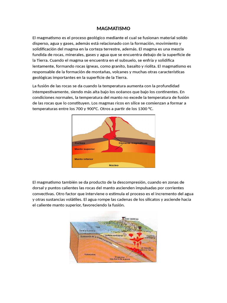 Magmatismo y Procesos Magmaticos | PDF | Magma | Roca ígnea