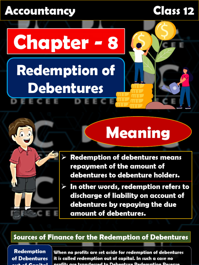 Methods of Debenture Redemption Explained | PDF | Debenture | Dividend