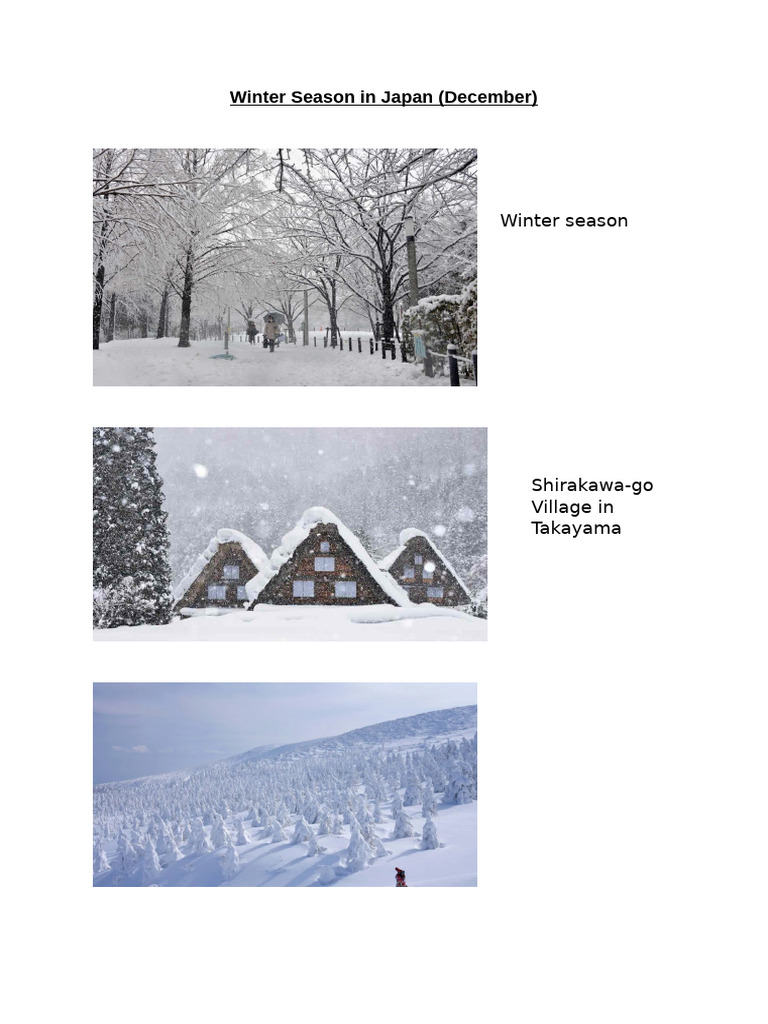 Winter Activities and Fashion in Japan | PDF