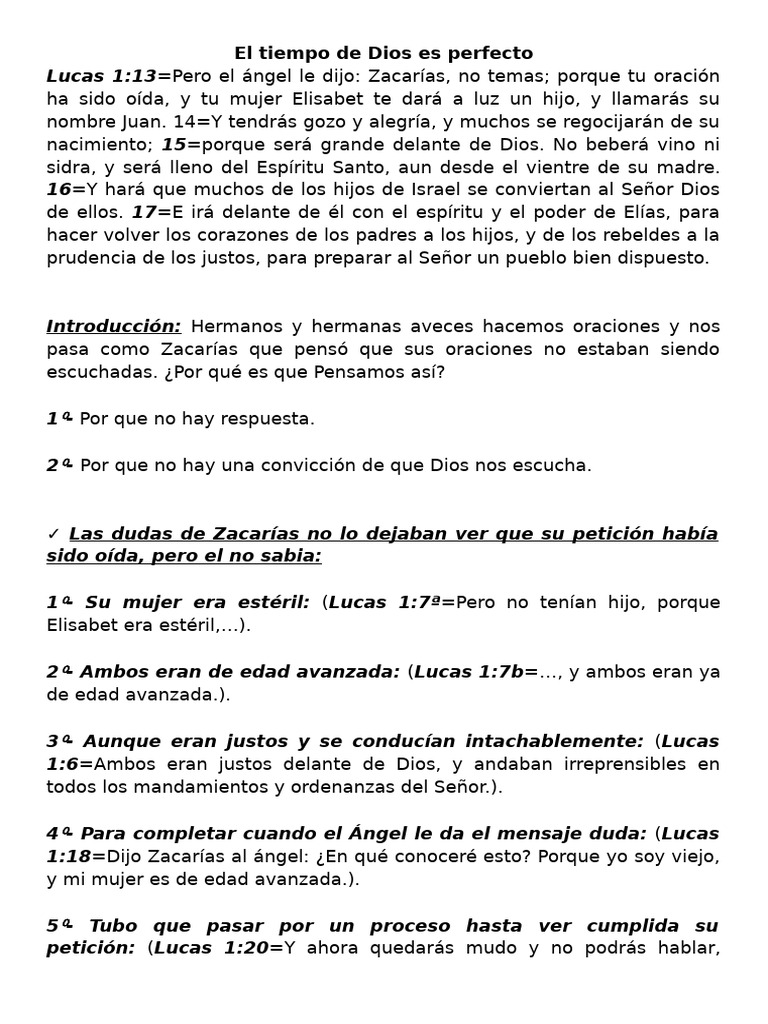 El Tiempo Perfecto de Dios en Oración | PDF | Rachel | Jacob
