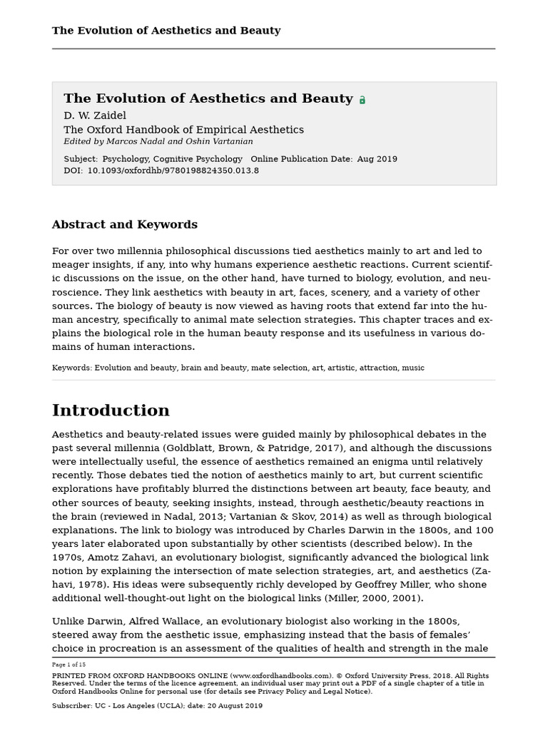 Evolution of Aesthetics and Beauty | PDF | Peafowl | Aesthetics