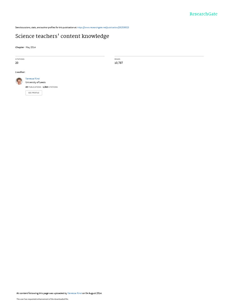 ExploringMathematicsandScienceTeachersKnowledge Kind Typeset | PDF ...