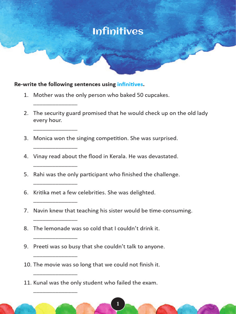 Infinitives 1 | PDF