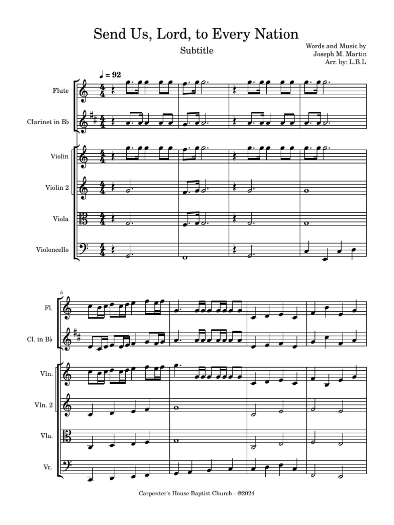 Send Us, Lord, To Every Nation | PDF | Musical Instruments | String ...